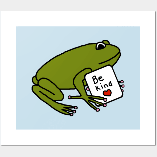 Green Frog Says Be Kind Posters and Art